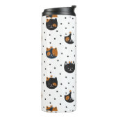 Elegante chique kattenpatronen thermosbeker (Gedraaid links)