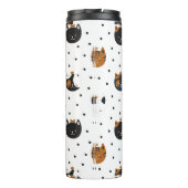 Elegante chique kattenpatronen thermosbeker (Achterkant)