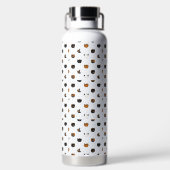 Elegante chique kattenpatronen waterfles (Achterkant)