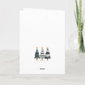 Elegante chique kerstbomen sterren ,Bokeh Company Feestdagen Kaart (Achterkant)