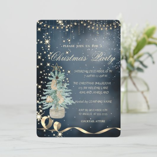 Elegante chique kerstboom, Kerstfeest  Kaart (Staand voorkant)