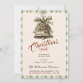 Elegante chique kerstfeest geruite feestdagenkaart (Voorkant)