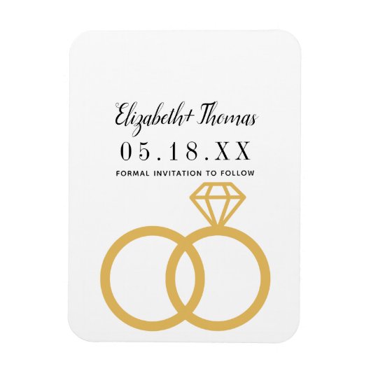 elegante chique klassieke minimaal save the date magneet (Verticaal)