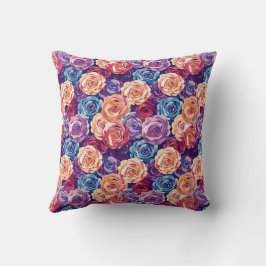 Elegante Chique Kleurrijk Vintage Bloemmotief Ontw Kussen