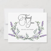 Elegante chique lavendel eucalyptus bedankkaart (Voorkant)