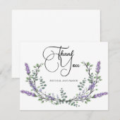 Elegante chique lavendel eucalyptus bedankkaart (Voorkant / Achterkant)