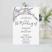 Elegante chique lavendel eucalyptus bruiloft kaart (Staand voorkant)