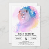 Elegante chique leeuw verjaardag kaart (Voorkant / Achterkant)