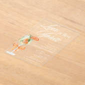 Elegante chique liefde op het eerste Spritz Vrijge Acryl Uitnodigingen (Laagn)