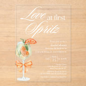 Elegante chique liefde op het eerste Spritz Vrijge Acryl Uitnodigingen (Voorkant)