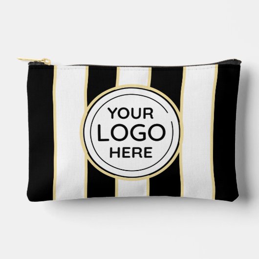 Elegante chique Logo B&W Golden Stripes Etui (Voorkant)