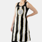 Elegante chique Logo B&W Golden Stripes Schort (Insitu)