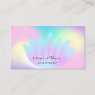 Elegante Chique Lotus Bloem Holografisch Visitekaartje