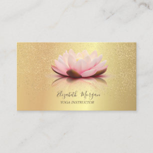 Elegante Chique Lotus Goud Confetti Yoga Instructe Visitekaartje