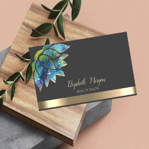 Elegante Chique Lotus Gouden Streep Schoonheid Visitekaartje
