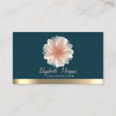 Elegante Chique Lotus Gouden Streep Visitekaartje (Voorkant)