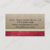 Elegante chique luxe hedendaagse goud/rode glitter visitekaartje (Achterkant)