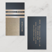 Elegante chique luxe hedendaagse gouden glitter visitekaartje (Voorkant / Achterkant)
