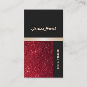 Elegante chique luxe hedendaagse rode glitter visitekaartje
