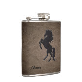 Elegante chique luxe lederen look paard heupfles (Rechts)