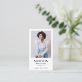Elegante chique luxe zwart-wit makelaar foto visitekaartje (Staand voorkant)