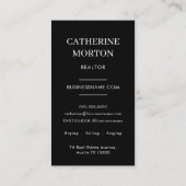 Elegante chique luxe zwart-wit makelaar foto visitekaartje (Achterkant)