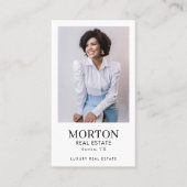 Elegante chique luxe zwart-wit makelaar foto visitekaartje (Voorkant)