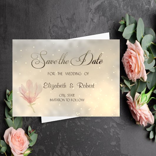 Elegante Chique Magnolia Bewaar de Datum Save The Date