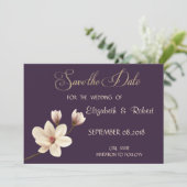 Elegante Chique Magnolia Bewaar de Datum Save The Date (Staand voorkant)