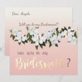 Elegante Chique Magnolia Bloemige Bruidsmeisje Kaa Kaart (Voorkant / Achterkant)