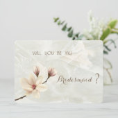 Elegante Chique Magnolia Bruidsmeisje Kaart (Staand voorkant)