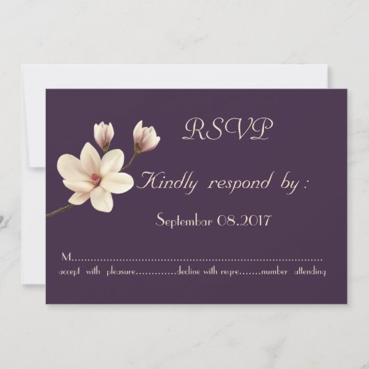 Elegante Chique Magnolia RSVP Kaart (Voorkant)