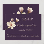 Elegante Chique Magnolia RSVP Kaart (Voorkant / Achterkant)