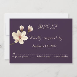 Elegante Chique Magnolia RSVP Kaart