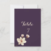 Elegante Chique Magnolia Tafelkaart Kaart (Achterkant)