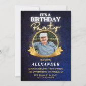 Elegante chique Mannen 92e verjaardagsuitnodiging Kaart (Voorkant)