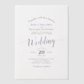 Elegante chique marine blauw script kalligrafie br vellum uitnodigingen (Voorkant)