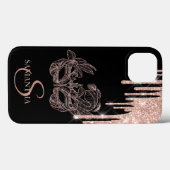 Elegante Chique Masker Roze Goud Glitter Druppels Case-Mate iPhone Case (Achterkant (horizontaal))
