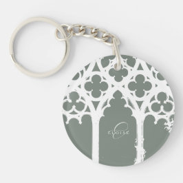 Elegante Chique Minimaal Gotische Typografie Salie Sleutelhanger