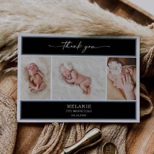 Elegante Chique Minimale Baby Foto Bedankkaart Kaart