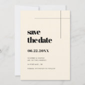 Elegante & chique minimalistische crème Bewaar de  Save The Date (Voorkant)