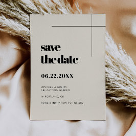 Elegante & chique minimalistische crème Bewaar de  Save The Date