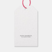 Elegante chique minimalistische enkele foto kerst cadeaulabel (Achterkant)