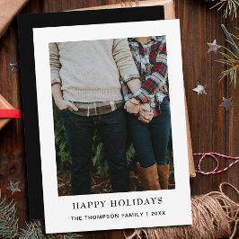 Elegante chique minimalistische enkele foto kerst feestdagenkaart