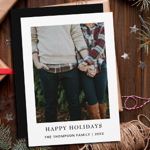 Elegante chique minimalistische enkele foto kerst feestdagenkaart