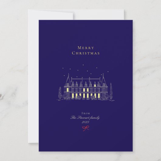 Elegante chique minimalistische kerstvakantie Kaar Feestdagenkaart (Voorkant)