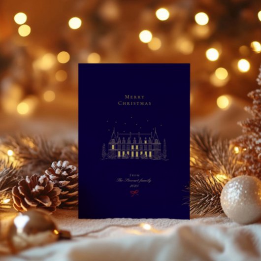 Elegante chique minimalistische kerstvakantie Kaar Feestdagenkaart