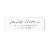 Elegante chique moderne eenvoudige bruiloft retour etiket (Voorkant)