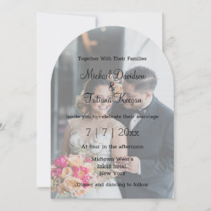 Elegante Chique Moderne Foto Overlay Trouwen Kaart