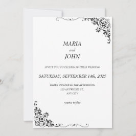 Elegante chique moderne klassieke zwart-wit kaart